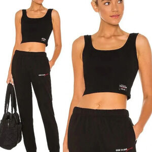 $65 Adam Selman Sport Scoop Tank in Black Size Small